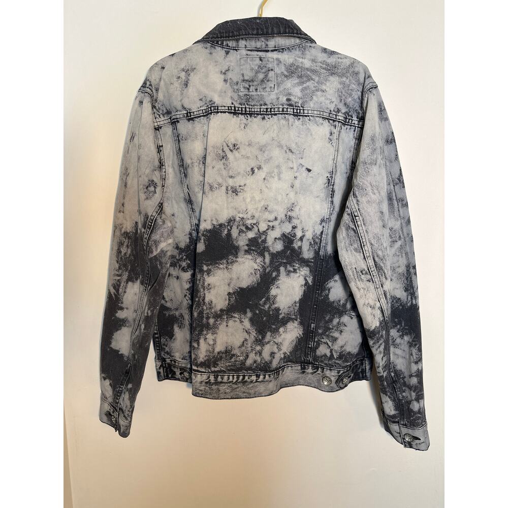 BDG Urban Outfitters Bleach Washed Jean Jacket Mens L Black - Picture 6 of 9